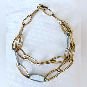 Elegant Gold and Silver Chain Necklace